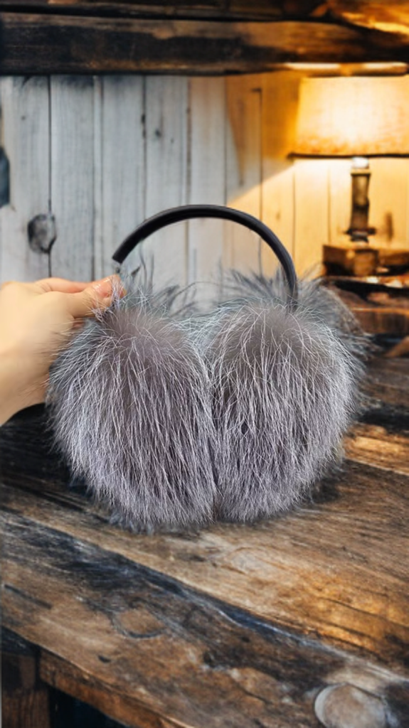 Nauszniki futrzane z futra lisa,jenota