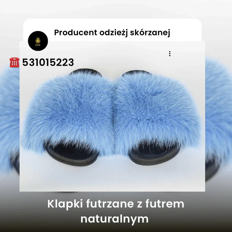 Klapki, espadryle futrzane z naturalnym futrem str.21
