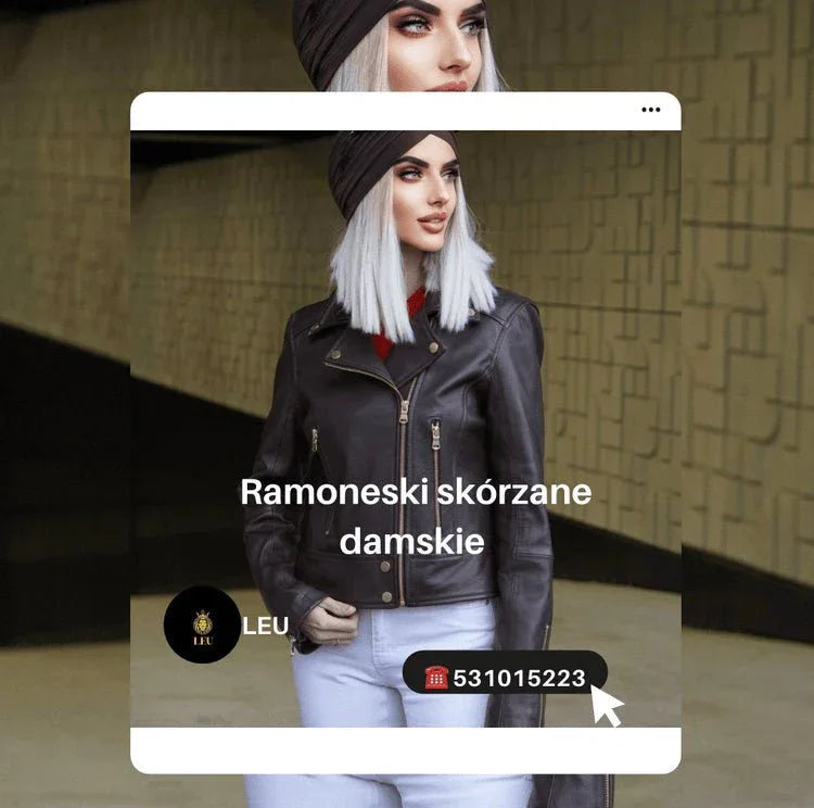 Ramoneska skórzana damska,Ramoneski skórzane damskie LEU str.9