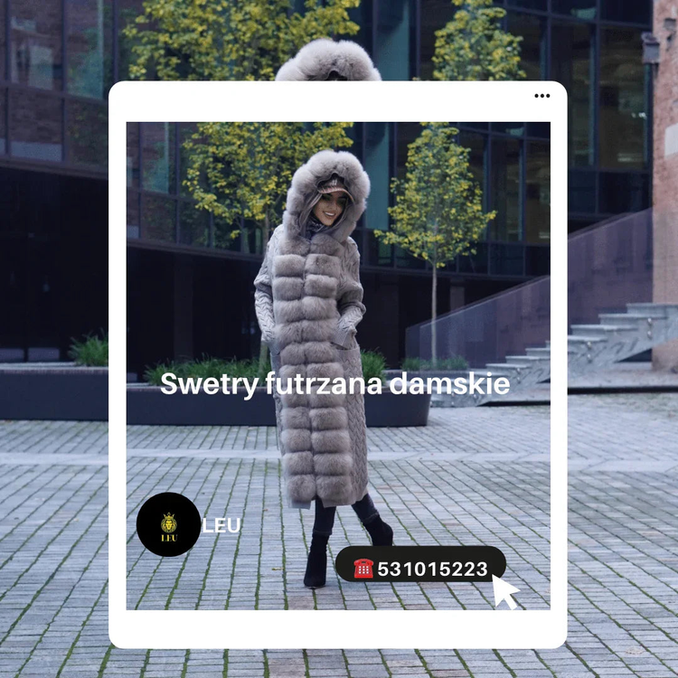Sweter z futrem,Swetry z futrem LEU str.30