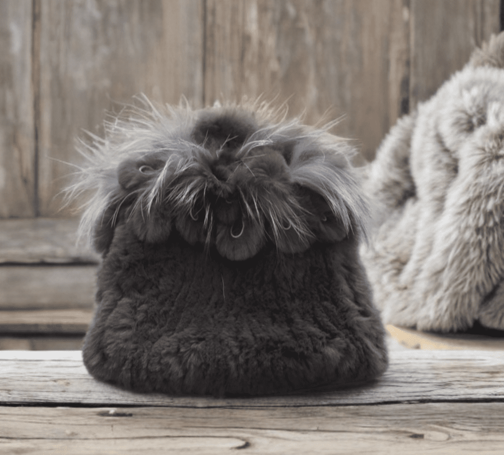 Czapka futrzana z futra królika szynszylo - rexa mokka, REX - 1 - LEU