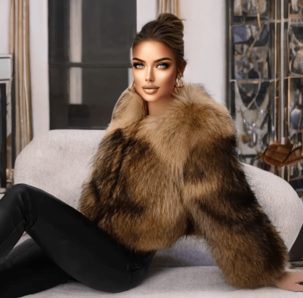 Futro z jenota naturalnego damskie,J - 1 - LEU