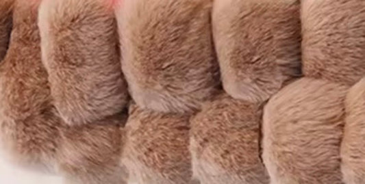 Futro z lisa beżowo - piaskowe damskie 50 cm LV - 10 - LEU