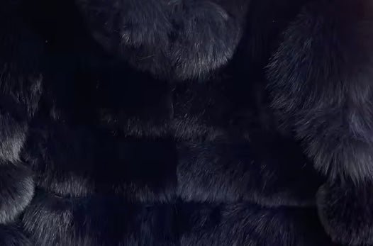 Futro z lisa beżowo - piaskowe damskie 50 cm LV - 10 - LEU