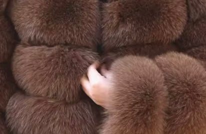 Futro z lisa brązowe damskie ze stójką 50 cm LV - 10 - LEU