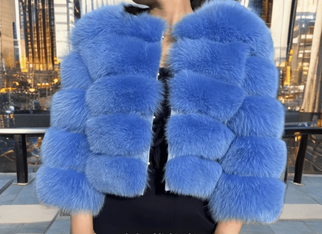 Futro z lisa naturalne damskie baby - blue YSL - 10 - LEU