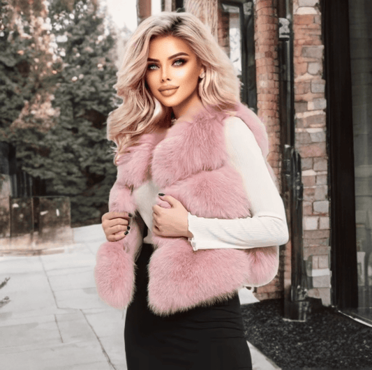 Kamizelka z lisa futrzana perłowa LILI - LEU