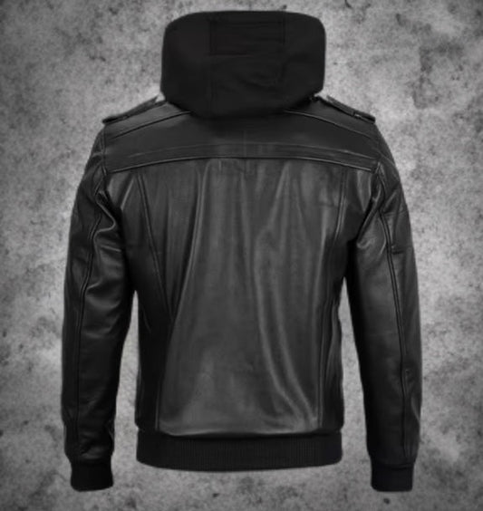 Kurtka bomberka lotnicza męska czarna,LOT - 900 - LEU