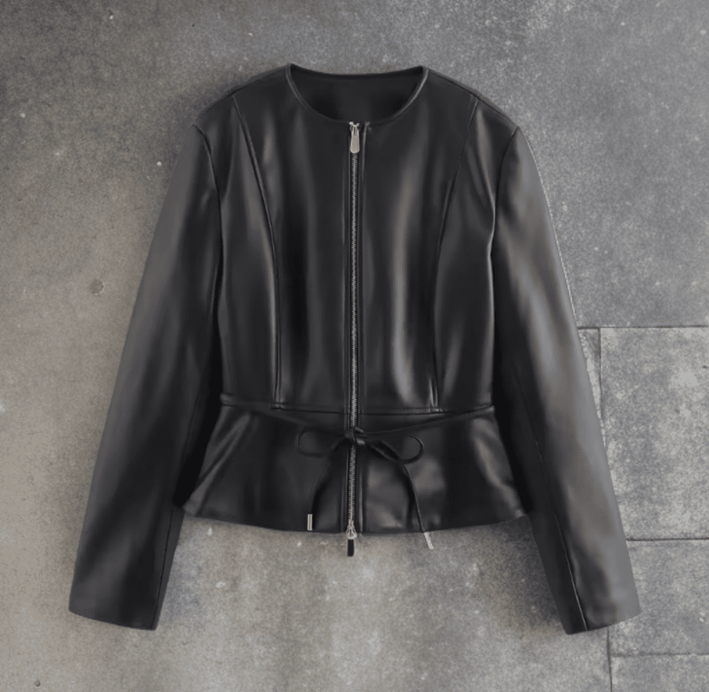 Kurtka skórzana damska czarna ze skóry, ANGELL - LEU