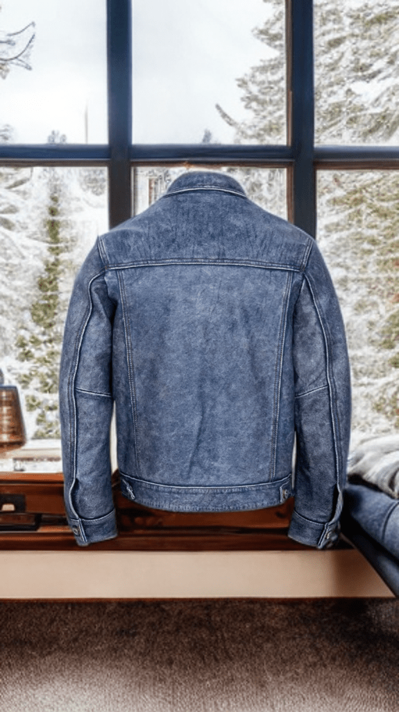 Kurtka skórzana męska czarna z naturalnej skóry,SKY - LEU