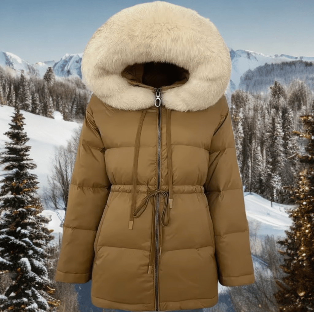 Kurtka z futrem lisa naturalnego brązowa,SHIRA - 1 - LEU