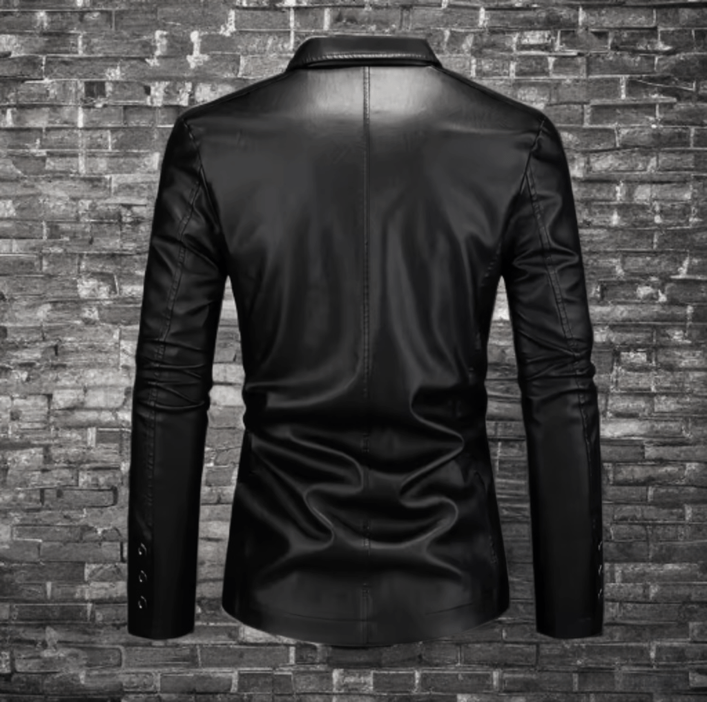 Marynarka skórzana męska czarna ze skóry ekologicznej,MARTI-LEU. Marynarka męska ze skóry wiosenna, jesienna, przejściowa.