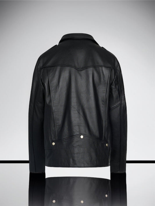 Ramoneska skórzana męska motocyklowa z naturalnej skóry,MARTIN - LEU