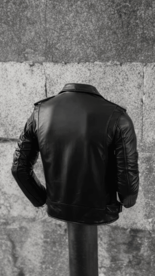 Ramoneska skórzana ze skóry naturalnej męska MOTOCYKLOWA-3 LEU