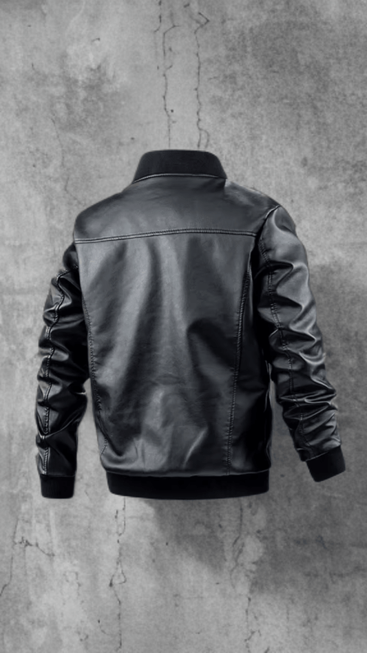 Skórzana bomberka męska czarna z naturalnej skóry,LOT-7-LEU. Kurtka męska ze skóry dostępna w różnych rozmiarach.