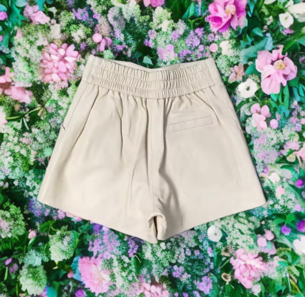 Spodenki skórzane ze skóry naturalnej kremowe, S - 1 - LEU