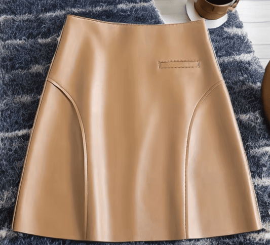 Spódnica skórzana damska ze skóry naturalnej MINI - 2 - LEU