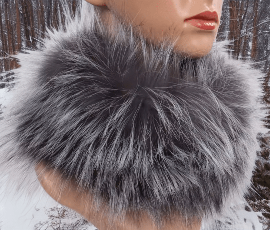 Szalik z lisa,lisem - opaska z lisa,lisem/srebrny lis - LEU