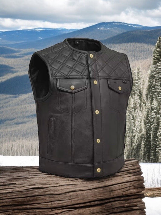 Kamizelka skórzana ze skóry licowej i kożucha - LEU