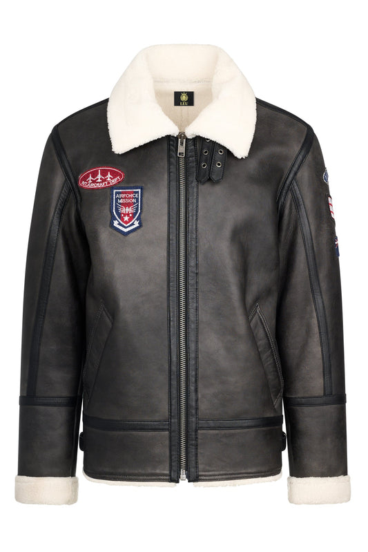 Stylowy Kożuch Ramoneska Męski: Naturalna Krótka kurtka Futrzana Męska - LEU