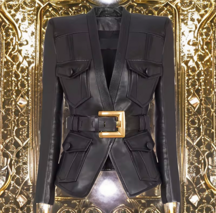 Żakiety skórzane damskie z eko skóry od LEU