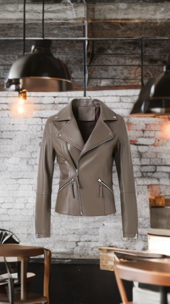 Ramoneski skórzane brązowe damskie od LEU str.21