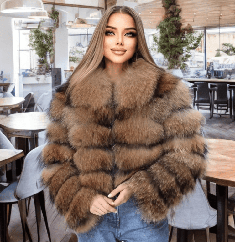 Futro damskie naturalne z lisa,jenota od LEU