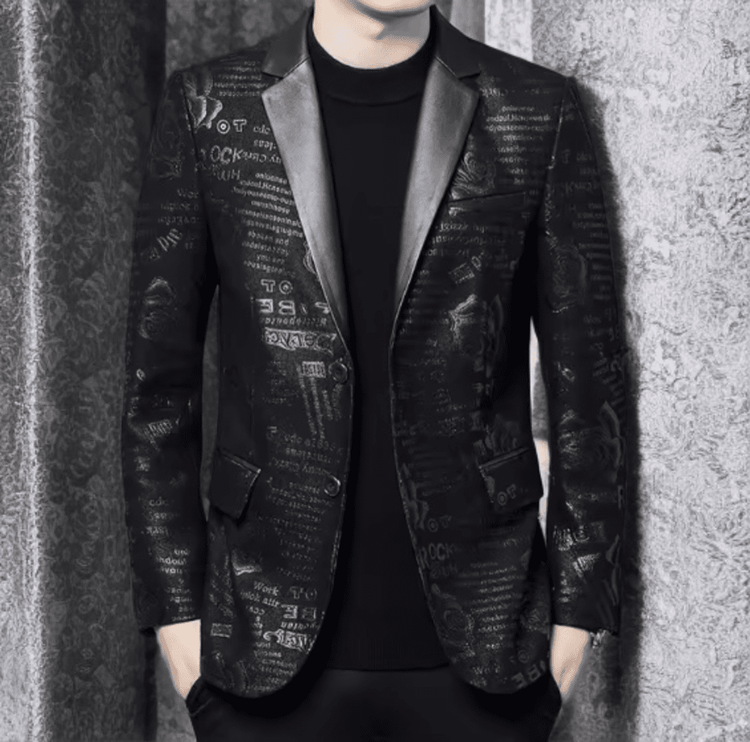 Luksusowe Marynarki z naturalnej skóry Męskie  LEU