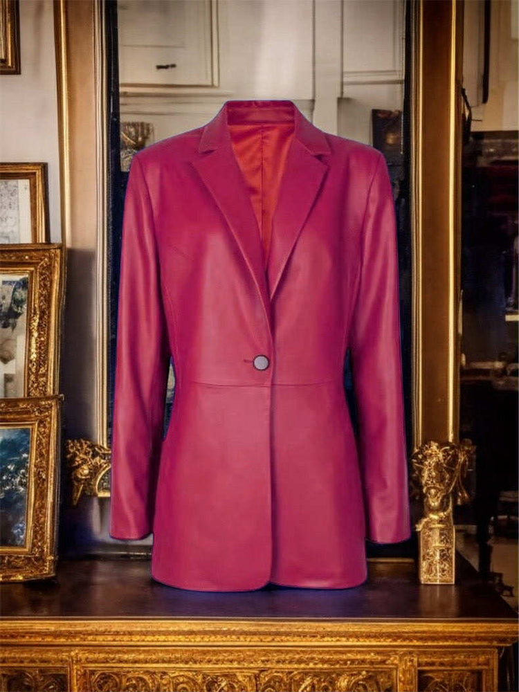 Marynarka skórzana Damska ze skóry, styli klasa w jednym od LEU