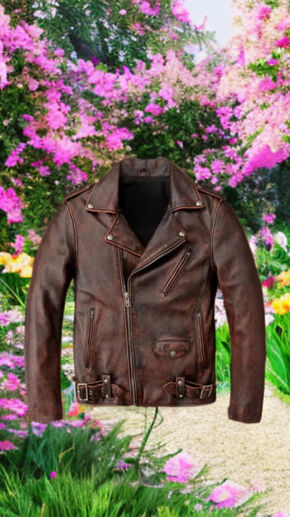 Ramoneska skórzana męska ze skóy naturalnej