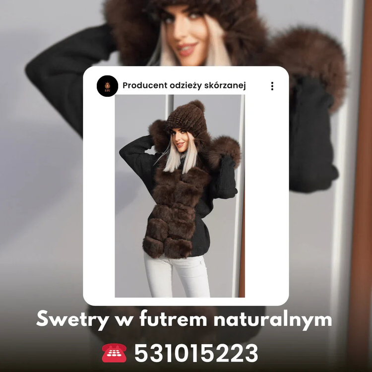 Sweter damski,Swetry damskie/z lisem,z jenotem LEU str.30
