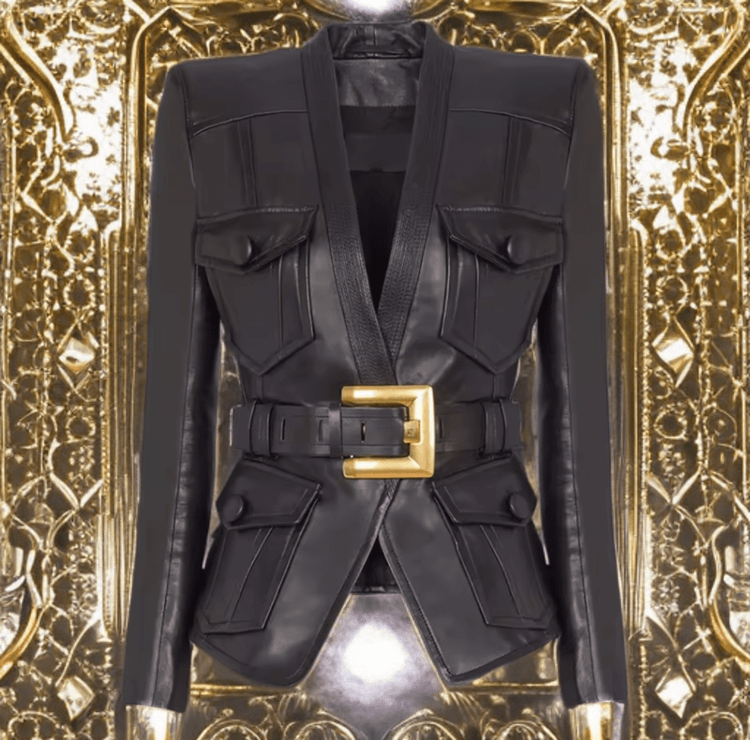 Żakiety skórzane damskie z eko skóry od LEU