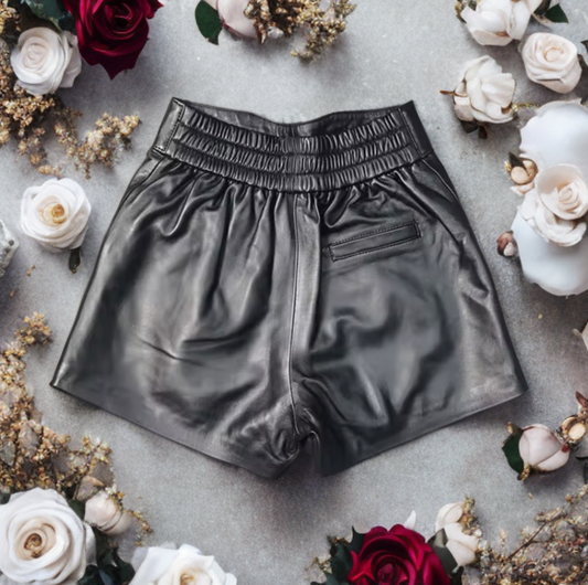 Spodenki skórzane ze skóry naturalnej czarne, S-1 - LEU