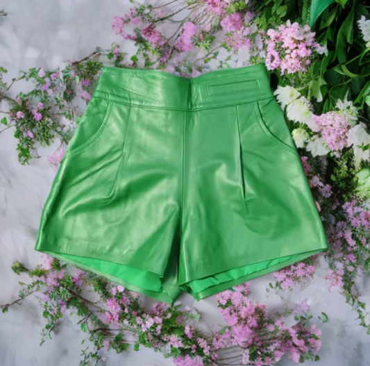 Spodenki skórzane ze skóry naturalnej zielone,S-1 - LEU