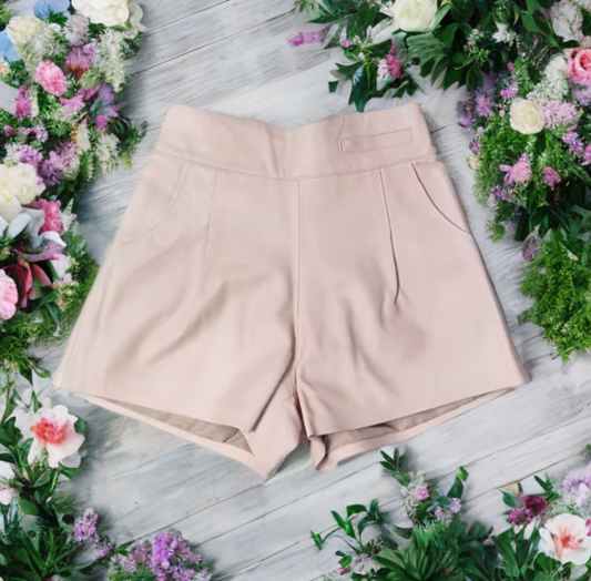 Spodenki skórzane ze skóry naturalnej jasny róż, S-1 - LEU