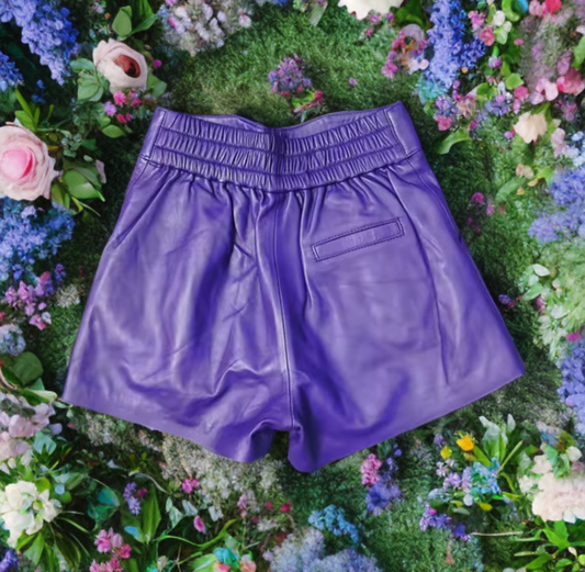 Spodenki skórzane ze skóry naturalnej fioletowe,S-1 - LEU