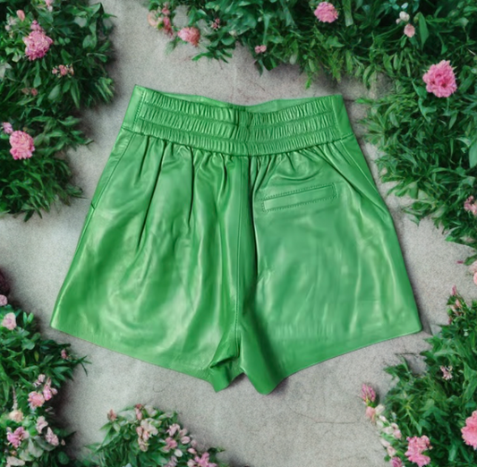 Spodenki skórzane ze skóry naturalnej zielone,S-1 - LEU