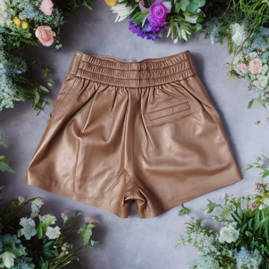 Spodenki skórzane ze skóry naturalnej brązowe,  S-1 - LEU