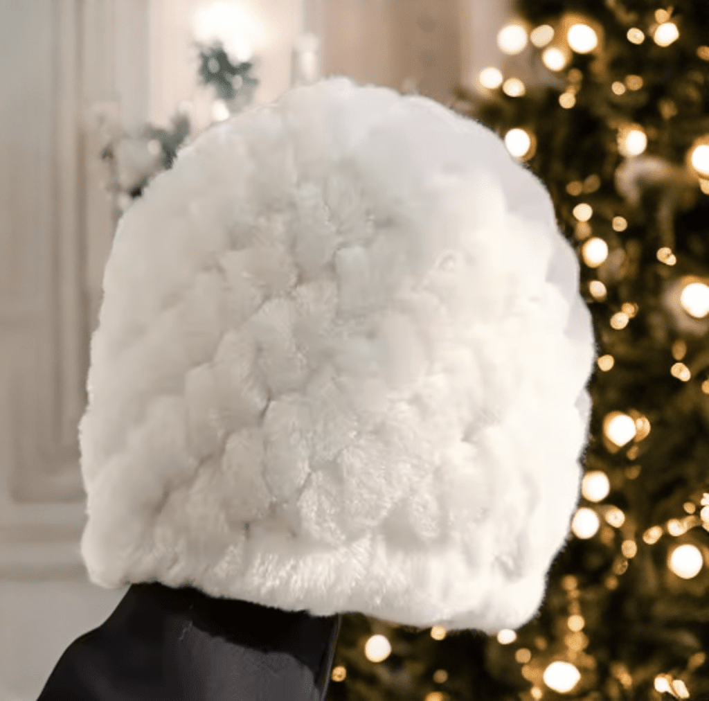 Czapka toczek z futra królika szynszylo - rexa,biały REX - 0 - LEU