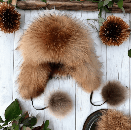 Czapka z futra, futrem lisa, lisem uszatka z lisa damska brązowa LIS-1. Zobacz wszystkie kolory on-line.