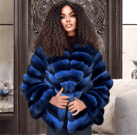 Futro naturalne z królika szynszyla - rexa, QR - 20 - LEU