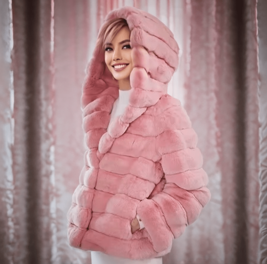 Futro naturalne z królika szynszylo - rexa,QR - 19 - LEU