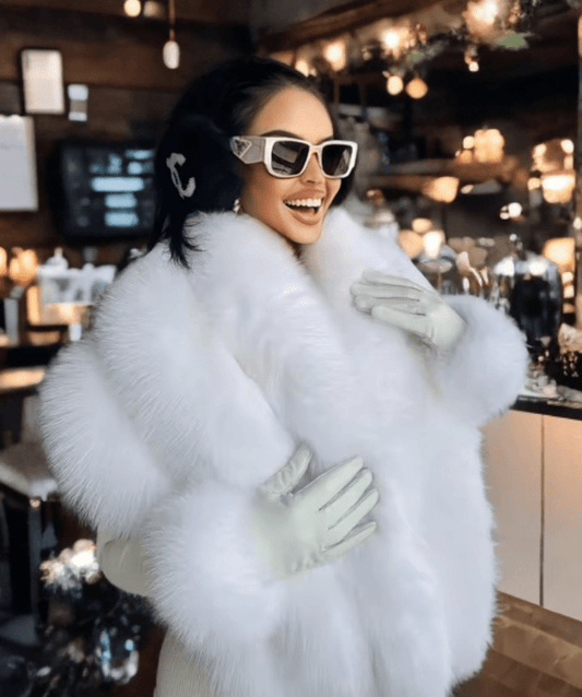 Futro z lisa biała etola futrzana MISS NEW YORK - LEU