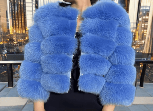 Futro z lisa naturalne damskie baby - blue YSL - 10 - LEU