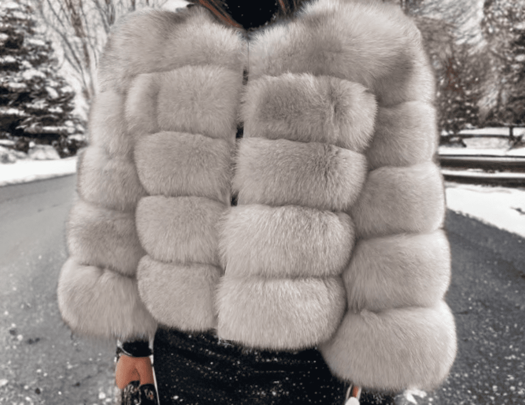 Futro z lisa naturalne damskie latte bez stójki YSL - 10 - LEU