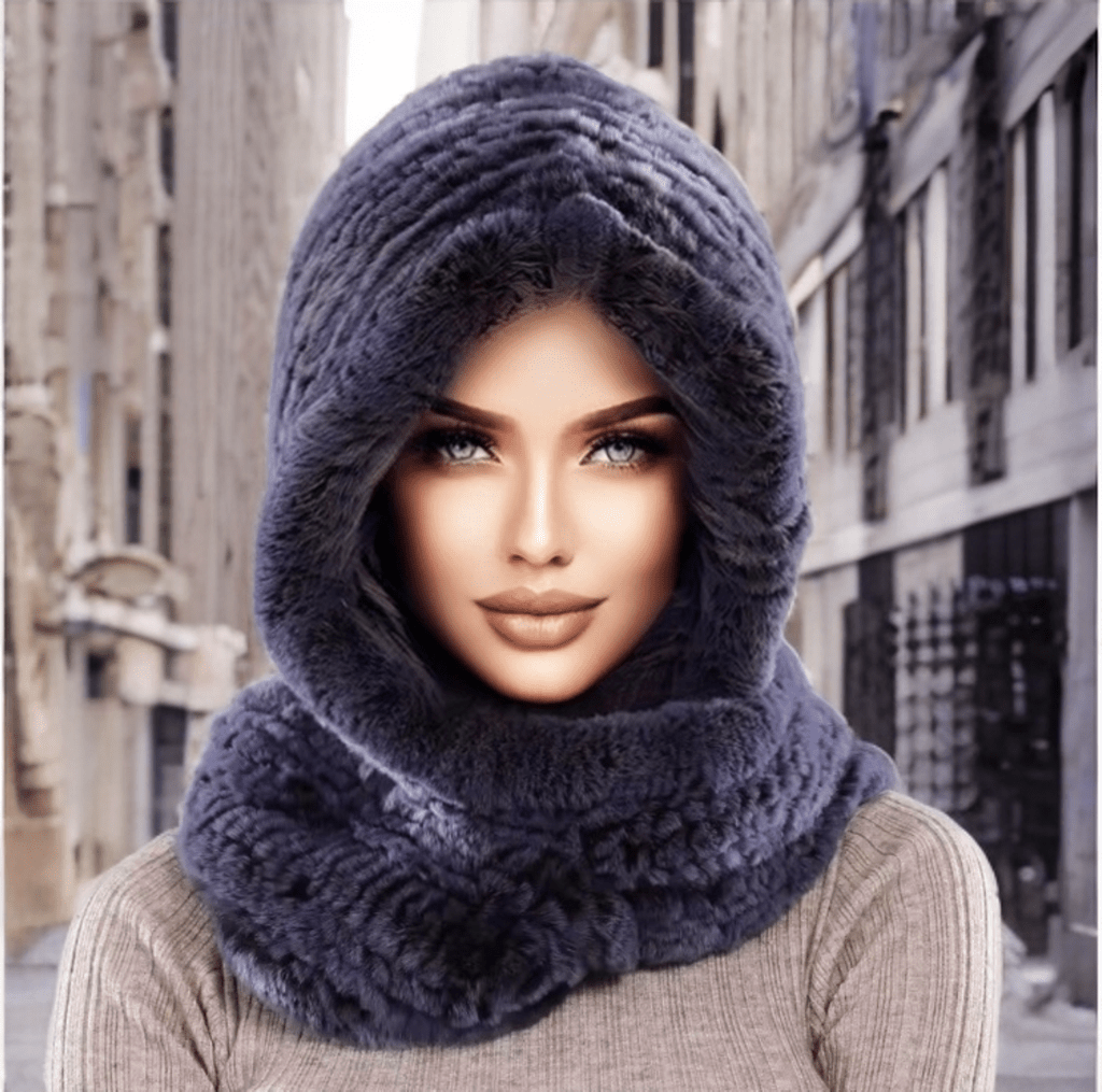 Kapturoszaliki fuztrane z futra królika szynszylo-rexa LEU str.1