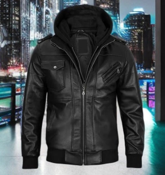 Kurtka bomberka lotnicza męska czarna,LOT - 900 - LEU