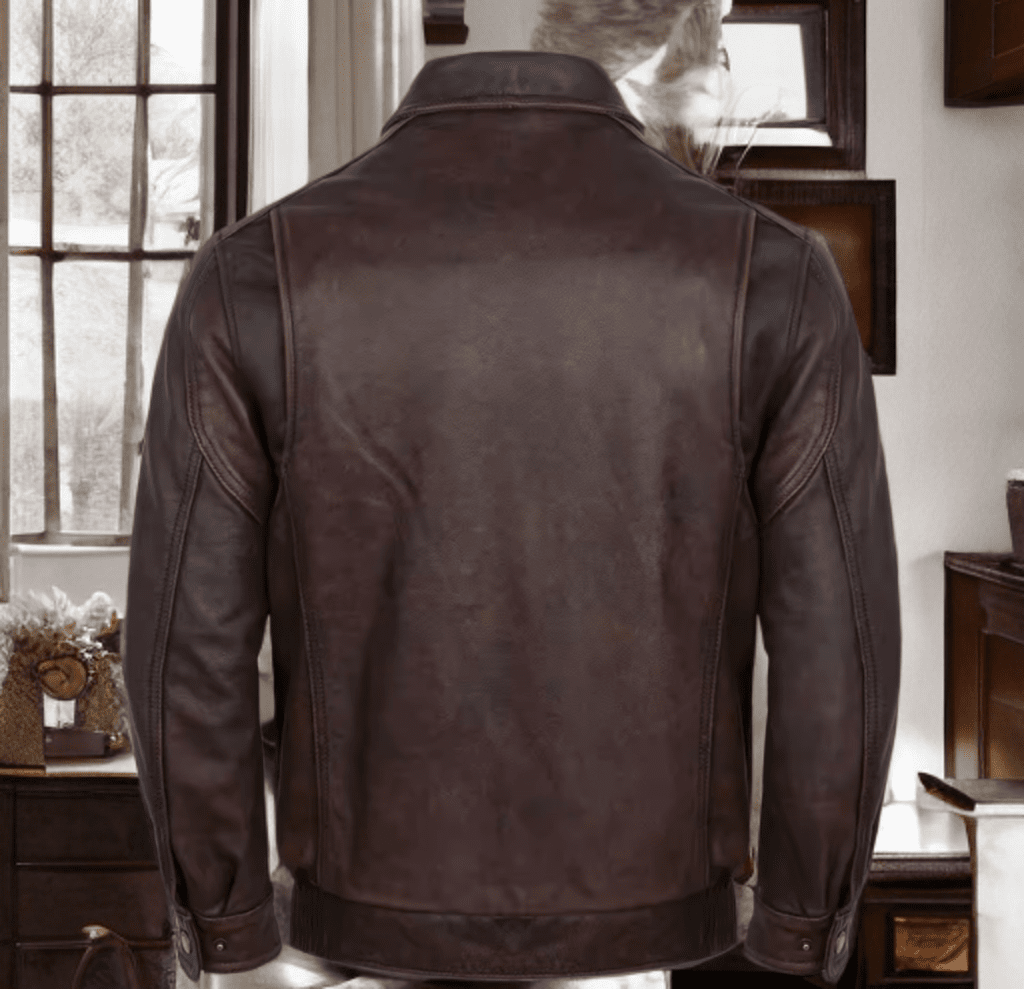 Kurtka bomberka męska pilotka skórzana brązowa ,LOT - 2 - LEU