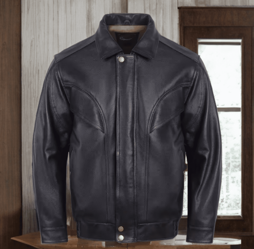 Kurtka bomberka męska pilotka skórzana czarna,LOT - 2 - LEU