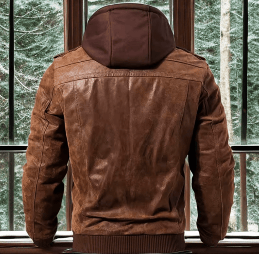 Kurtka bomberka pilotka lotnicza męska brązowa,PLEIN-LEU. Kurtka skórzana ze skóry ekologicznej wiosenna,jesienna,przejściowa.